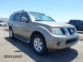 2008 Nissan Pathfinder LE with VIN 5N1AR18U98C621461, listed as a IAAI auction lot 42540598 with 59,464 mi miles and . Bid and sale history available at DreamBid. Image 1.