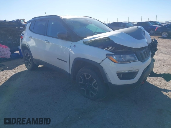 2019 Jeep Compass Trailhawk with VIN 3C4NJDDB4KT748018, listed as a IAAI auction lot 40916087 with 96,755 mi miles and . Bid and sale history available at carsss.com. Image 1.