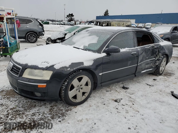 2005 Audi A8 L with VIN WAUML44E05N014638, listed as a Copart auction lot 42141715 with 153,216 mi miles and Clean Title. Bid and sale history available at carsss.com. Image 1.