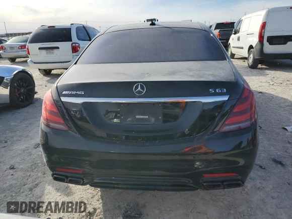 2019 Mercedes-Benz S-Class AMG S 63 with VIN WDDUG8JB9KA458473, listed as a Copart auction lot 83968594 with 0 mi miles and Salvage Title. Bid and sale history available at carsss.com. Image 6.
