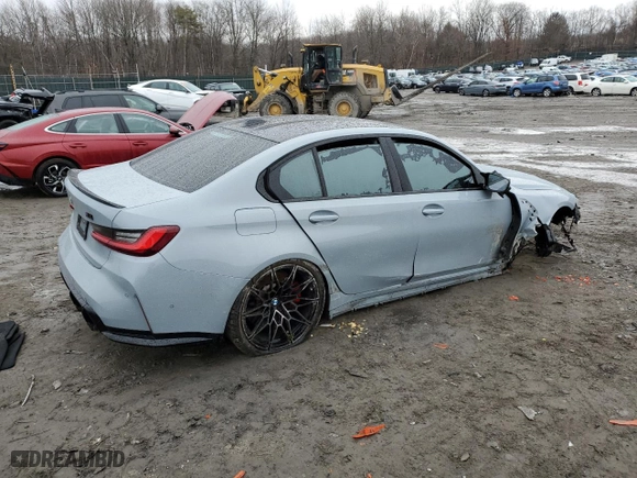 2023 BMW M3 Competition xDrive with VIN WBS43AY02PFP75791, listed as a Copart auction lot 46810125 with 0 mi miles and Salvage Title. Bid and sale history available at carsss.com. Image 3.