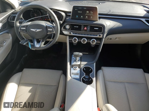 2021 Genesis G70 2.0T with VIN KMTG64LA9MU077040, listed as a Copart auction lot 88766635 with 31,718 mi miles and Salvage title. Bid and sale history available at DreamBid. Image 8.