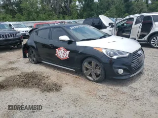 2015 Hyundai Veloster Turbo with VIN KMHTC6AE3FU234793, listed as a Copart auction lot 56014555 with 120,237 mi miles and Salvage title. Bid and sale history available at DreamBid. Image 4.