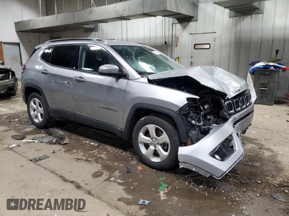 2019 Jeep Compass Latitude with VIN 3C4NJCBBXKT711715, listed as a Copart auction lot 52014415 with 57,527 mi miles and Non Repairable. Bid and sale history available at DreamBid. Image 4.