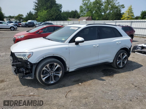 2022 Audi Q3 S line Premium Plus with VIN WA1EECF34N1058134, listed as a Copart auction lot 58793655 with 49,220 mi miles and Salvage title. Bid and sale history available at DreamBid. Image 1.