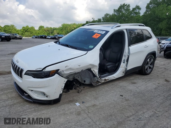 2021 Jeep Cherokee Limited with VIN 1C4PJMDX8MD184726, listed as a Copart auction lot 57067075 with Not provided miles and Salvage title. Bid and sale history available at DreamBid. Image 1.