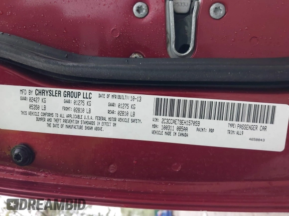 2014 Chrysler 300 C z VIN 2C3CCAET9EH157059, wystawiony jako IAAI lot #41979473 z przebiegiem 111 099 mil mil oraz . Historia ofert i sprzedaży dostępna na DreamBid. Obrazek 9.