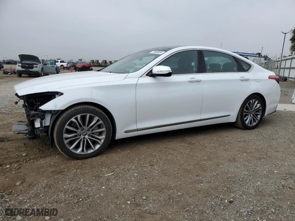 2017 Genesis G80 3.8L with VIN KMHGN4JE7HU171491, listed as a Copart auction lot 72650834 with 113,210 mi miles and Salvage Title. Bid and sale history available at carsss.com. Image 1.