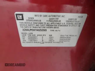 2010 Chevrolet Equinox LT w/2LT with VIN 2CNALPEW7A6252589, listed as a Copart auction lot 47453545 with 160,627 mi miles and Salvage Title. Bid and sale history available at carsss.com. Image 13.
