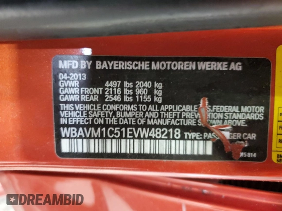 2014 BMW X1 sDrive28i z VIN WBAVM1C51EVW48218, wystawiony jako Copart lot #58146475 z przebiegiem 107 934 mil mil oraz Czysty tytuł • Clean title. Historia ofert i sprzedaży dostępna na DreamBid. Obrazek 13.