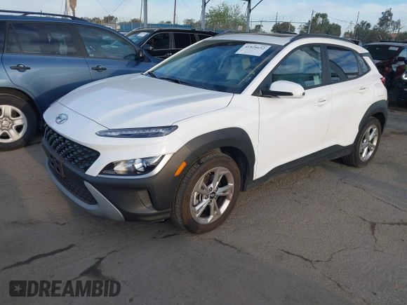 2023 Hyundai Kona SEL with VIN KM8K3CAB8PU055554, listed as a IAAI auction lot 41828652 with 11,323 mi miles and . Bid and sale history available at DreamBid. Image 2.