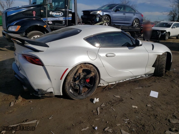 2021 Toyota GR Supra 3.0 with VIN WZ1DB0C07MW043908, listed as a Copart auction lot 80707643 with 11,129 mi miles. Bid and sale history available at carsss.com. Image 3.