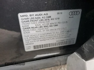 2019 Audi Q5 Premium Plus with VIN WA1BNAFY9K2119373, listed as a Copart auction lot 69172432 with 20,711 mi miles. Bid and sale history available at carsss.com. Image 14.