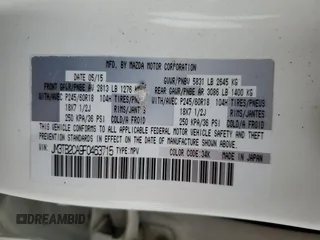 2015 Mazda CX-9 Touring with VIN JM3TB2CA9F0463715, listed as a Copart auction lot 59764565 with 113,535 mi miles and Salvage title. Bid and sale history available at DreamBid. Image 14.
