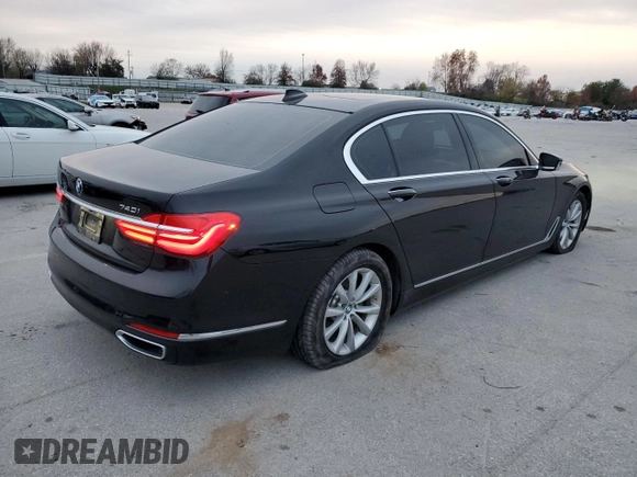 2018 BMW 7 Series 740i xDrive with VIN WBA7E4C50JGV23975, listed as a Copart auction lot 82354264 with 63,657 mi miles and Salvage Title. Bid and sale history available at carsss.com. Image 3.