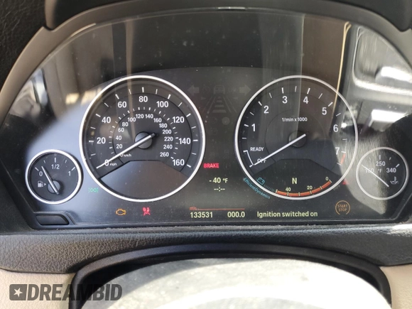 2013 BMW 3 Series 328i with VIN WBA3A5G51DNP22186, listed as a Copart auction lot 62760595 with 133,531 mi miles and Salvage title. Bid and sale history available at DreamBid. Image 9.