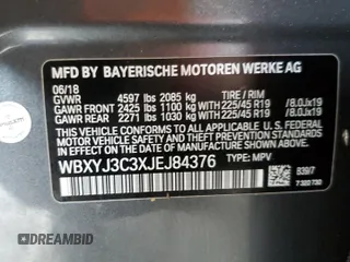 2018 BMW X2 sDrive28i z VIN WBXYJ3C3XJEJ84376, wystawiony jako Copart lot #58362225 z przebiegiem 110 604 mil mil oraz Tytuł czysty. Historia ofert i sprzedaży dostępna na DreamBid. Obrazek 12.