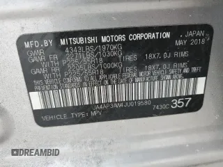 2018 Mitsubishi Outlander SE z VIN JA4AP3AW4JU019580, wystawiony jako Copart lot #66179125 z przebiegiem 81 508 mil mil oraz Szkoda całkowita • Salvage title. Historia ofert i sprzedaży dostępna na DreamBid. Obrazek 13.