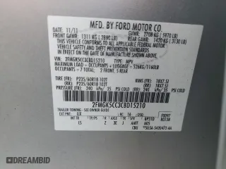 2012 Ford Flex SEL with VIN 2FMGK5CC3CBD15210, listed as a Copart auction lot 51870345 with 120,879 mi miles and Clean Title. Bid and sale history available at carsss.com. Image 13.