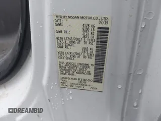 2019 Nissan NV Cargo SV z VIN 1N6BF0LY6KN810650, wystawiony jako IAAI lot #42322570 z przebiegiem 119 458 mil mil oraz . Historia ofert i sprzedaży dostępna na DreamBid. Obrazek 9.