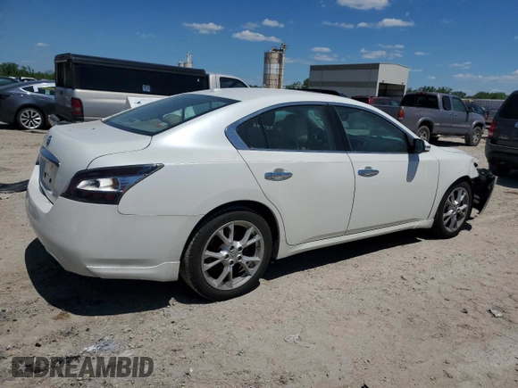 2014 Nissan Maxima SV with VIN 1N4AA5APXEC482370, listed as a Copart auction lot 55823175 with 143,614 mi miles and Salvage title. Bid and sale history available at DreamBid. Image 3.