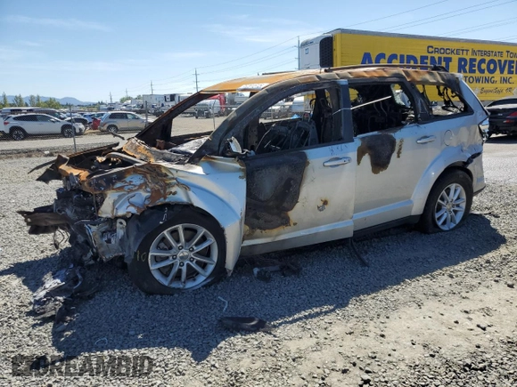2014 Dodge Journey SXT z VIN 3C4PDDBG3ET178595, wystawiony jako Copart lot #56893275 z przebiegiem Nie podano mil oraz Szkoda całkowita • Salvage title. Historia ofert i sprzedaży dostępna na DreamBid. Obrazek 1.