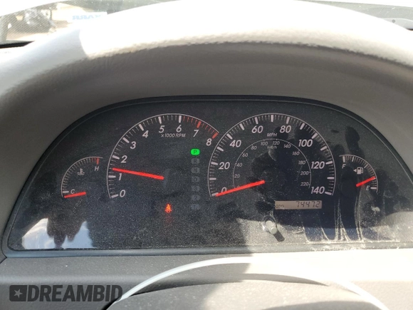 2005 Toyota Camry LE with VIN 4T1BE30K85U404527, listed as a Copart auction lot 56535345 with 74,472 mi miles and Salvage title. Bid and sale history available at DreamBid. Image 9.