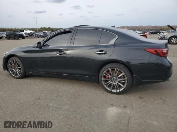 2022 Infiniti Q50 Red Sport 400 with VIN JN1FV7DR1NM390364, listed as a Copart auction lot 80071284 with 12,730 mi miles and Non repairable. Bid and sale history available at DreamBid. Image 2.