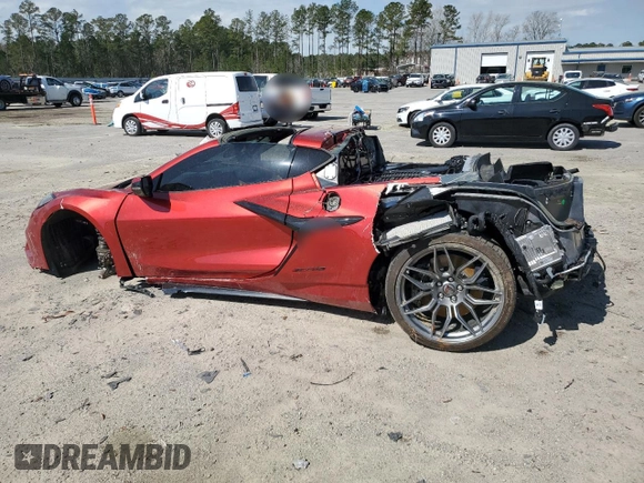 2025 Chevrolet Corvette 2LZ with VIN 1G1YE2D39S5602821, listed as a Copart auction lot 48304135 with 0 mi miles and Salvage Title. Bid and sale history available at carsss.com. Image 2.