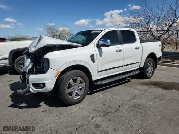2024 Ford Ranger LARIAT with VIN 1FTER4KH6RLE06429, listed as a Copart auction lot 51450775 with 8,592 mi miles and Salvage Title. Bid and sale history available at carsss.com. Image 1.