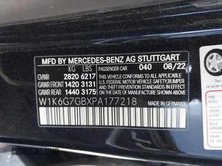 2023 Mercedes-Benz S-Class S 580 with VIN W1K6G7GBXPA177218, listed as a IAAI auction lot 41349331 with 38,733 mi miles. Bid and sale history available at carsss.com. Image 9.
