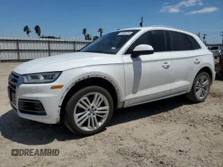 2018 Audi Q5 Premium Plus with VIN WA1BNAFY1J2226402, listed as a Copart auction lot 53585705 with 96,573 mi miles and Salvage title. Bid and sale history available at DreamBid. Image 1.