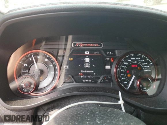 2019 Ram 1500 Rebel with VIN 1C6SRFLT6KN722481, listed as a Copart auction lot 60653285 with 79,447 mi miles and Salvage title. Bid and sale history available at DreamBid. Image 9.