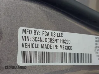 2022 Jeep Compass Limited with VIN 3C4NJDCB2NT118200, listed as a IAAI auction lot 42403038 with 39,005 mi miles and . Bid and sale history available at DreamBid. Image 9.