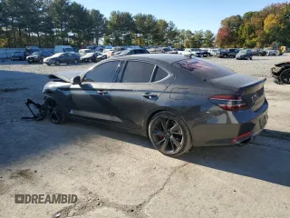 2023 Genesis G70 3.3T with VIN KMTG54TE5PU117687, listed as a Copart auction lot 76373174 with 41,892 mi miles and Salvage Title. Bid and sale history available at carsss.com. Image 2.