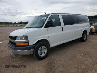 2012 Chevrolet Express Passenger 1LT z VIN 1GAZG1FG6C1186552, wystawiony jako Copart lot #59030345 z przebiegiem 120 490 mil mil oraz Czysty tytuł • Clean title. Historia ofert i sprzedaży dostępna na DreamBid. Obrazek 1.