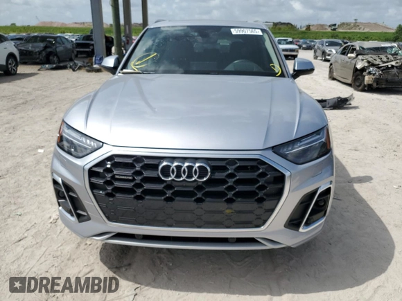2023 Audi Q5 S line Prestige with VIN WA1FAAFY7P2061803, listed as a Copart auction lot 59907565 with 14,614 mi miles and Salvage title. Bid and sale history available at DreamBid. Image 5.