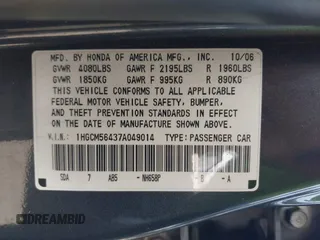 2007 Honda Accord LX with VIN 1HGCM56437A049014, listed as a IAAI auction lot 42483225 with 155,509 mi miles and . Bid and sale history available at DreamBid. Image 9.