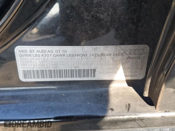 2011 Audi A4 Premium z VIN WAUAFAFL0BN010881, wystawiony jako Copart lot #53045775 z przebiegiem 151 603 mil mil oraz Szkoda całkowita • Salvage title. Historia ofert i sprzedaży dostępna na DreamBid. Obrazek 13.