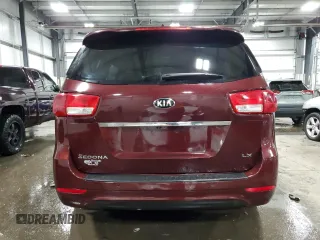 2016 Kia Sedona LX with VIN KNDMB5C17G6112900, listed as a Copart auction lot 66140554 with 208,132 mi miles and Salvage Title. Bid and sale history available at carsss.com. Image 6.