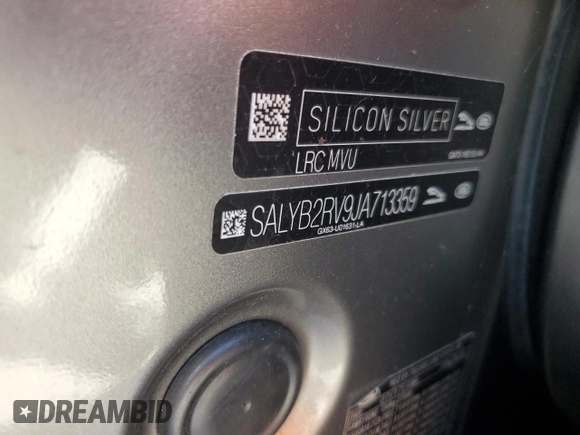 2018 Land Rover Range Rover Velar S with VIN SALYB2RV9JA713359, listed as a Copart auction lot 50968865 with 64,517 mi miles and Clean title. Bid and sale history available at DreamBid. Image 13.