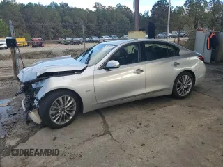 2020 Infiniti Q50 Pure with VIN JN1EV7AP8LM201544, listed as a Copart auction lot 79871014 with 119,257 mi miles and Salvage Title. Bid and sale history available at carsss.com. Image 1.