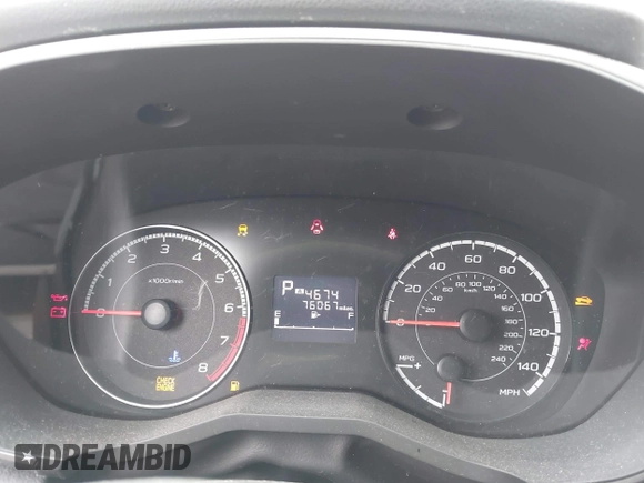 2019 Subaru Impreza Premium with VIN 4S3GTAC62K3704035, listed as a IAAI auction lot 42025822 with 76,067 mi miles and . Bid and sale history available at DreamBid. Image 15.