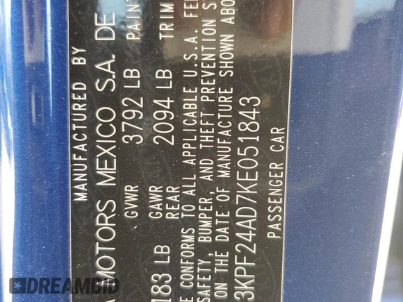 2019 Kia Forte LXS with VIN 3KPF24AD7KE051843, listed as a Copart auction lot 50522765 with 107,773 mi miles and Non Repairable. Bid and sale history available at carsss.com. Image 15.