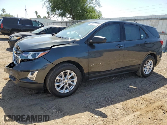2018 Chevrolet Equinox LS with VIN 3GNAXHEV9JL393348, listed as a Copart auction lot 52647375 with 93,689 mi miles and Salvage Title. Bid and sale history available at DreamBid. Image 1.