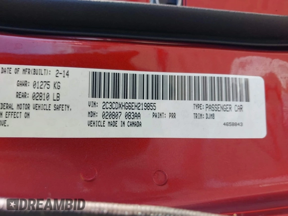 2014 Dodge Charger SXT with VIN 2C3CDXHG6EH219855, listed as a IAAI auction lot 41689205 with 86,092 mi miles and . Bid and sale history available at DreamBid. Image 9.