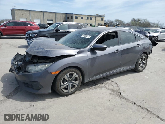 2018 Honda Civic Sedan LX with VIN 2HGFC2F57JH564095, listed as a Copart auction lot 48989425 with 167,925 mi miles and Salvage Title. Bid and sale history available at carsss.com. Image 1.