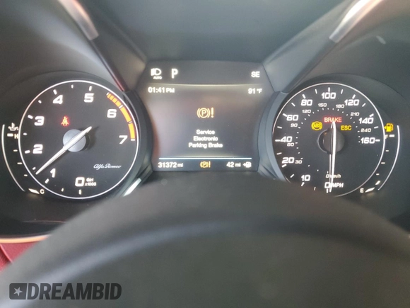 2019 Alfa Romeo Giulia Ti Sport with VIN ZARFAMBN5K7605302, listed as a Copart auction lot 57984495 with 31,372 mi miles and Salvage title. Bid and sale history available at DreamBid. Image 9.
