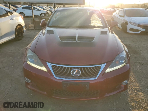 2011 Lexus IS 350 C with VIN JTHFE2C24B2506795, listed as a Copart auction lot 46447575 with 131,714 mi miles and Salvage title. Bid and sale history available at DreamBid. Image 5.