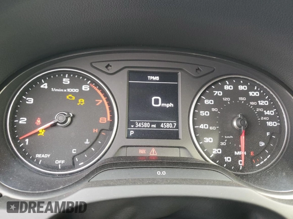 2019 Audi A3 Sedan Premium with VIN WAUAUGFF8KA107322, listed as a Copart auction lot 38148864 with 34,580 mi miles. Bid and sale history available at carsss.com. Image 9.